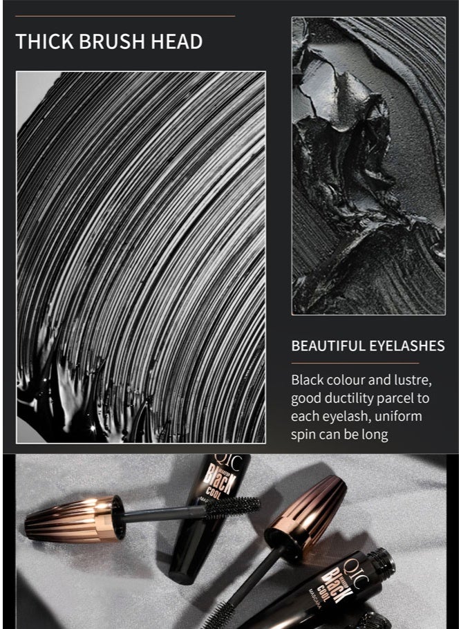 QIC Waterproof Mascara for Volume & Curl, Heat & Humidity Resistant, Long-Lasting Lash Makeup for All-Day Wear in GCC Climate - Image 2